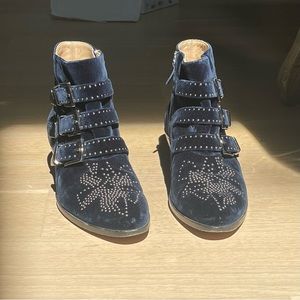 Chloé Blue Lagoon Short Velvet Boots